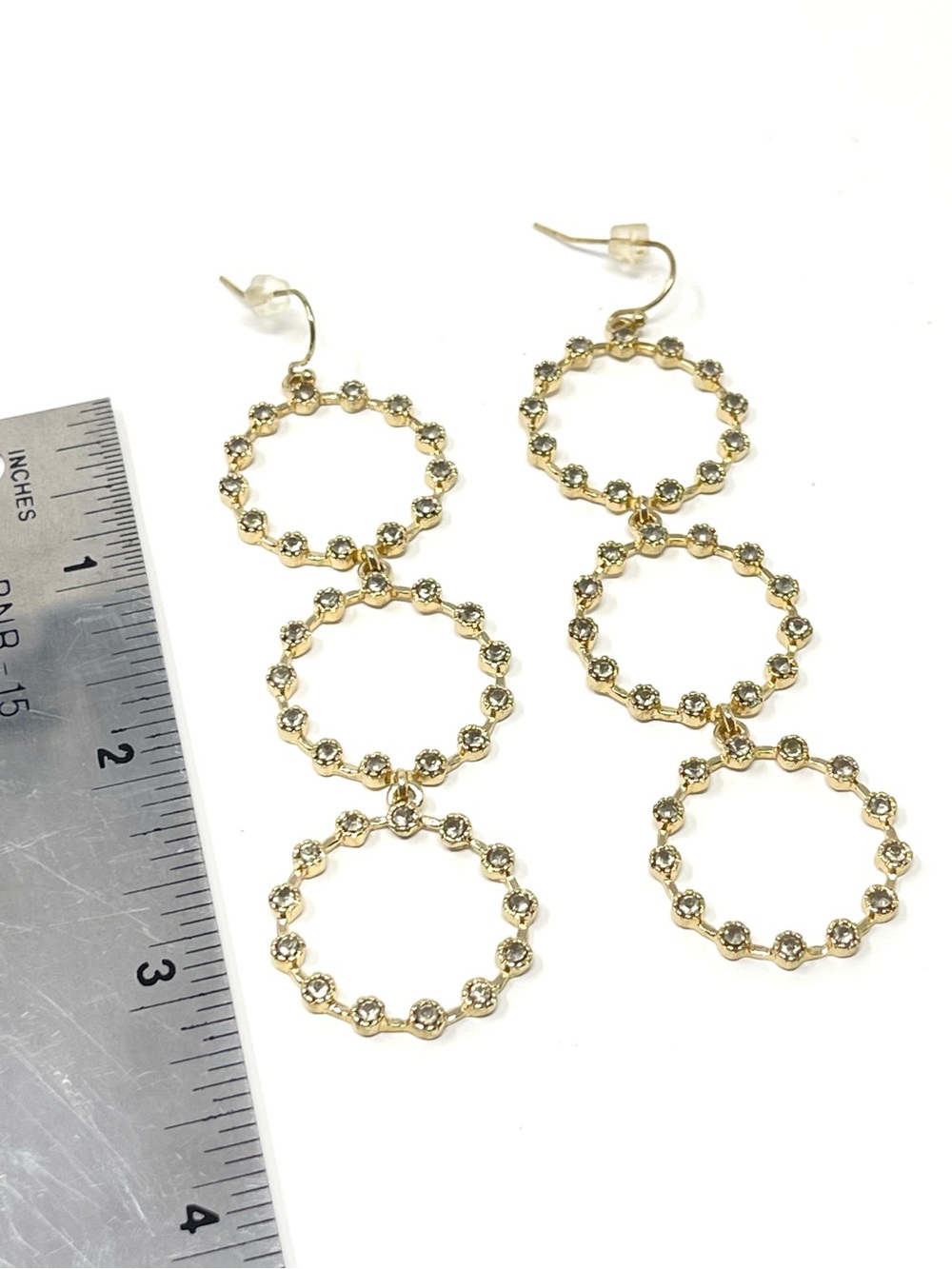 New Anthropologie Circle Marian Drop Earrings - Picture 8 of 8